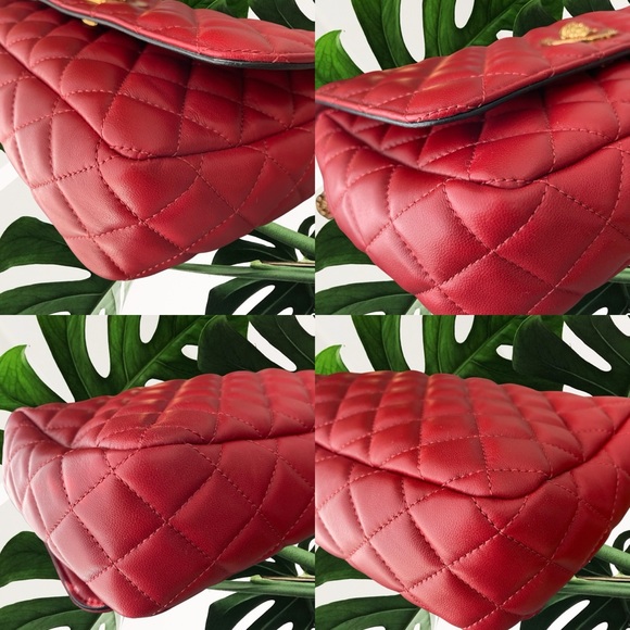 Authentic Versace Medusa Nappa Leather Quilted Red Shoulder bag Retail 1,600$ - Picture 6 of 16